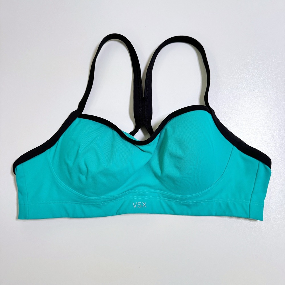 Victoria's Secret VSX Angel Sports Bra 36B Teal Racerback Underwire Activewear